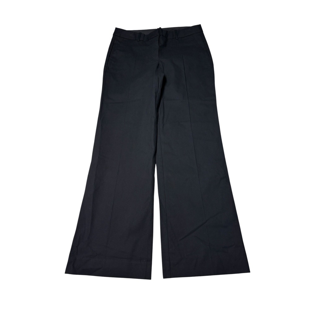 NWT J.Crew Black Stretch Cotton Wide Leg Trousers Pants Womens 8S W32 L31